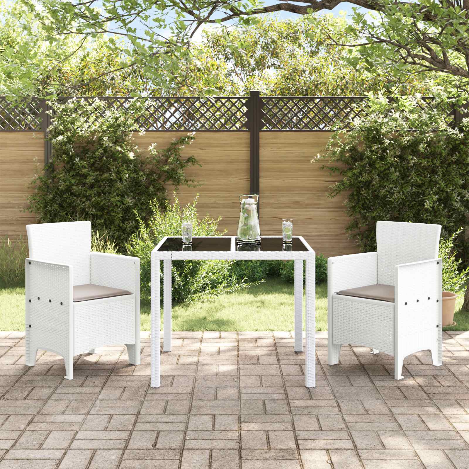 Vrtna stolica 2 pcs Bijelo 53 x 49 x 85 cm Polipropilen
