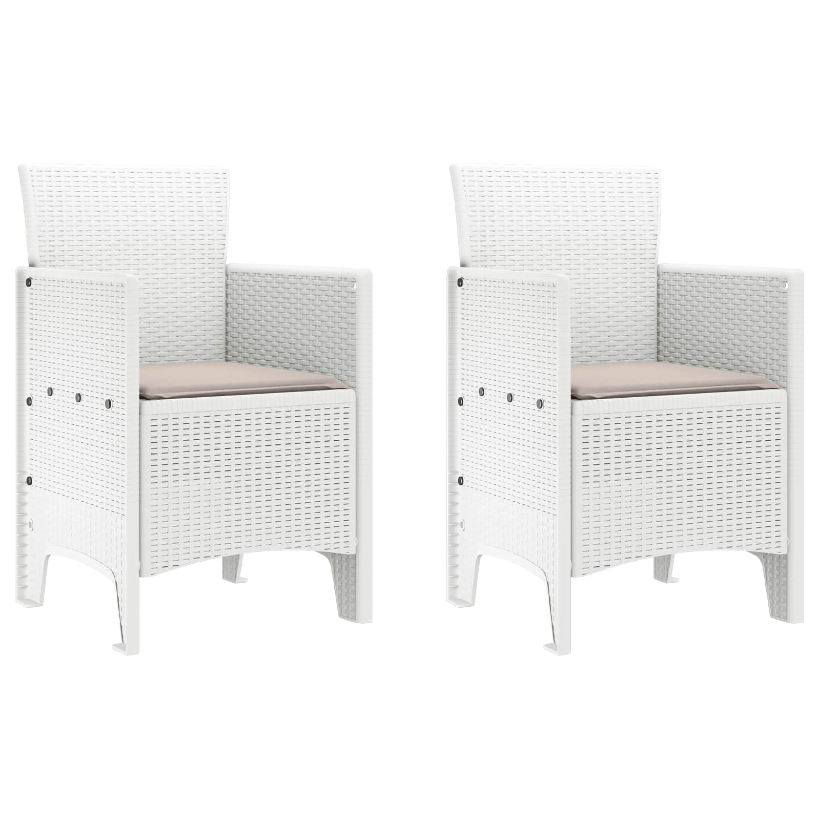 Vrtna stolica 2 pcs Bijelo 53 x 49 x 85 cm Polipropilen
