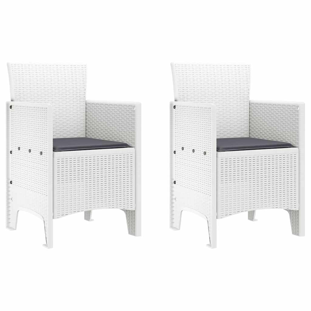 Vrtna stolica 2 pcs Bijelo 53 x 49 x 85 cm Polipropilen