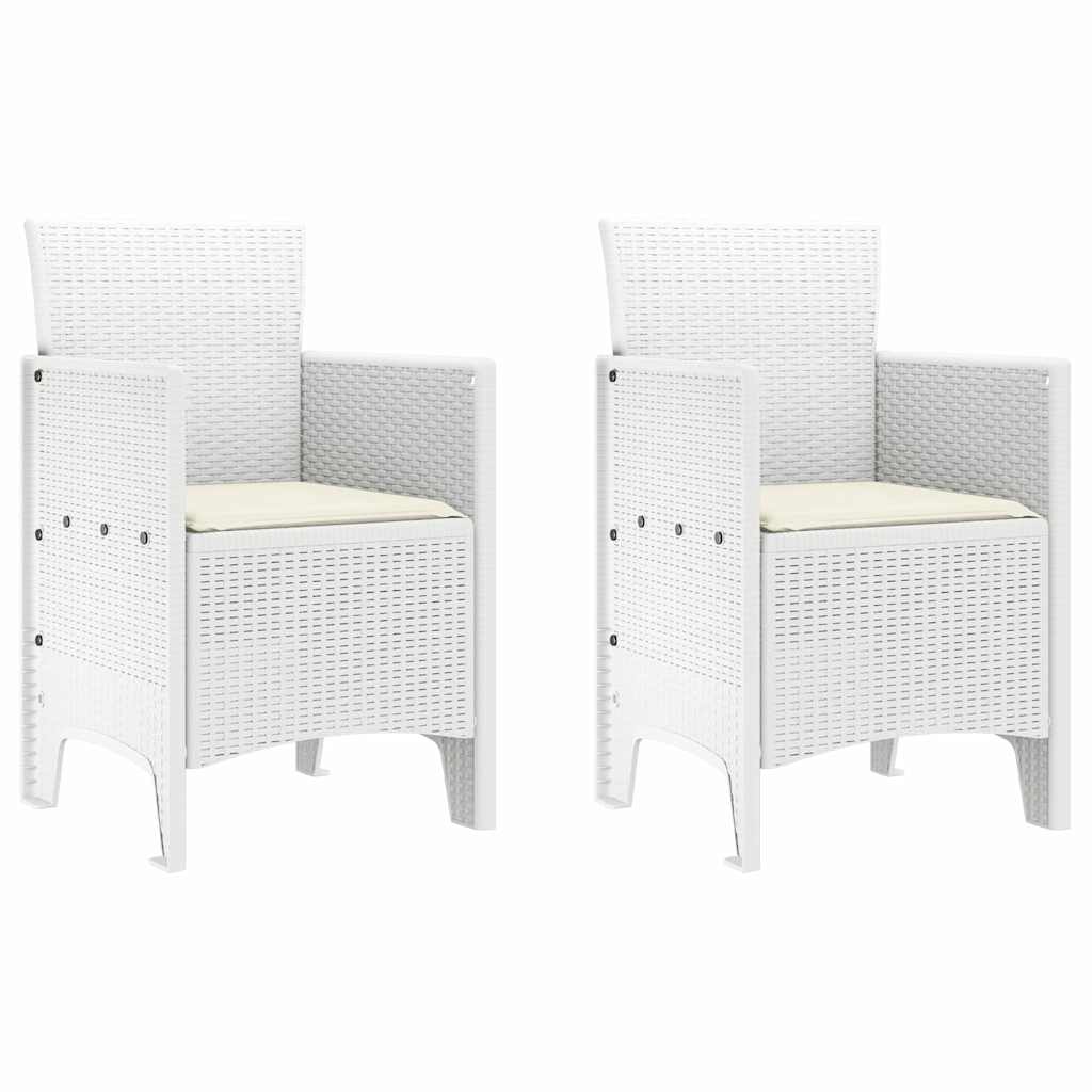Vrtna stolica 2 pcs Bijelo 53 x 49 x 85 cm Polipropilen