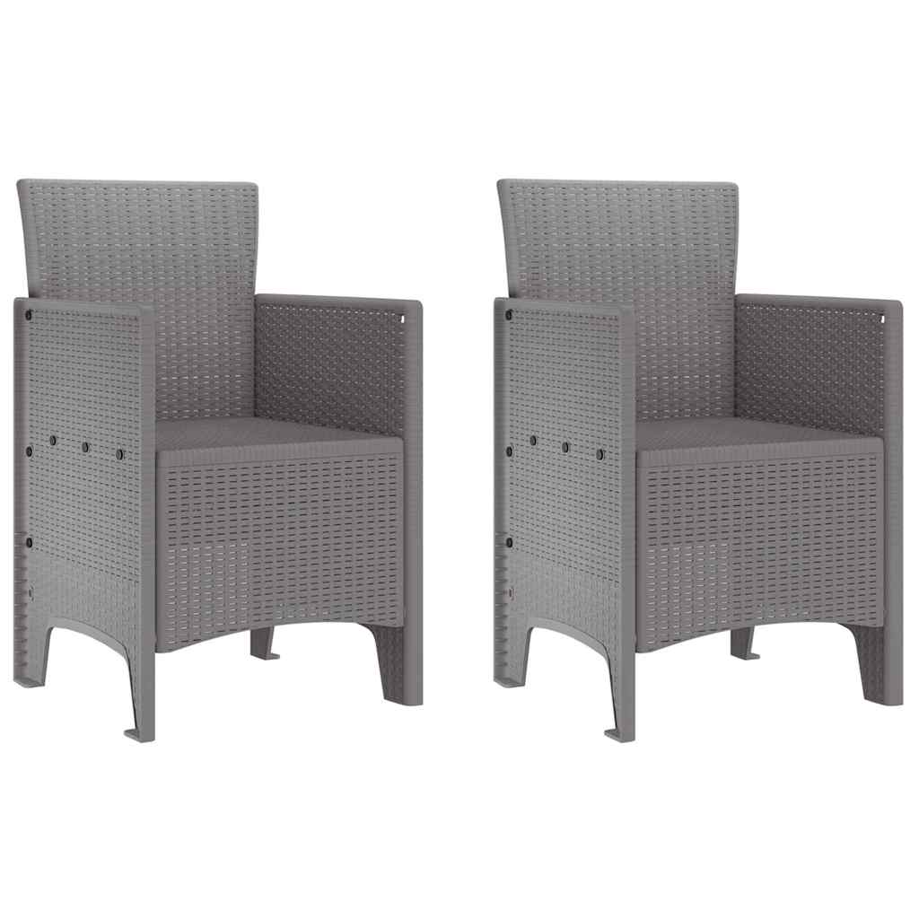Vrtna stolica 2 pcs Svijetlo siva 53 x 49 x 85 cm Polipropilen