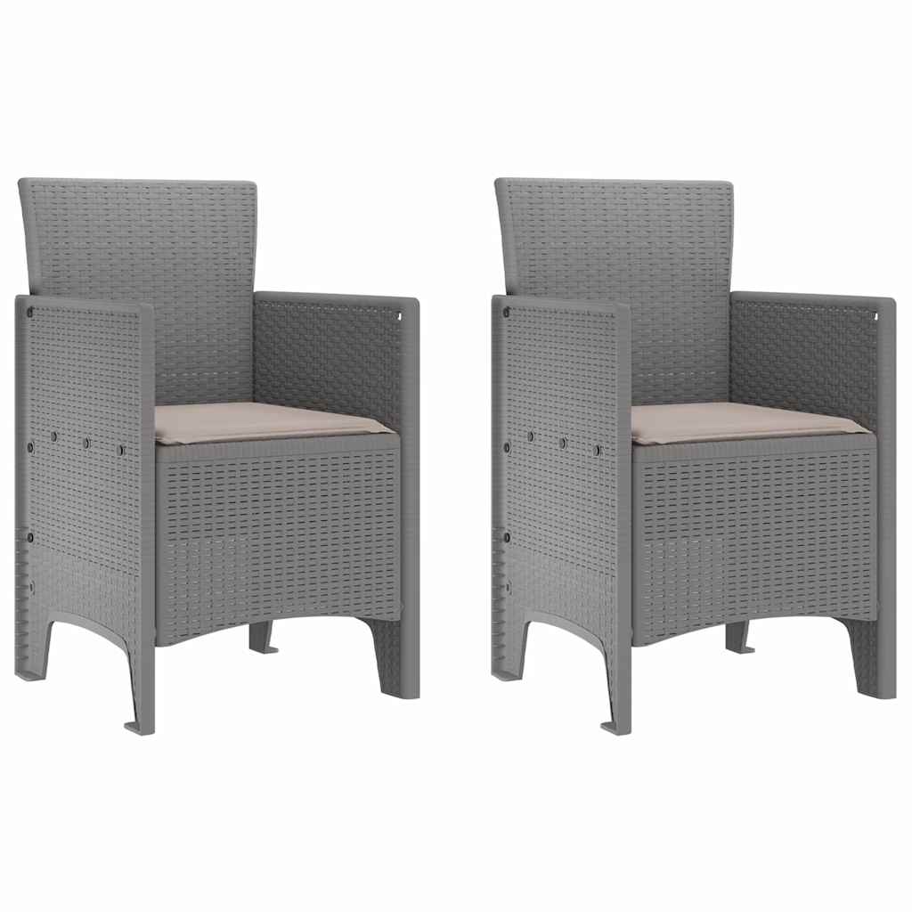 Vrtna stolica 2 pcs Svijetlo siva 53 x 49 x 85 cm Polipropilen