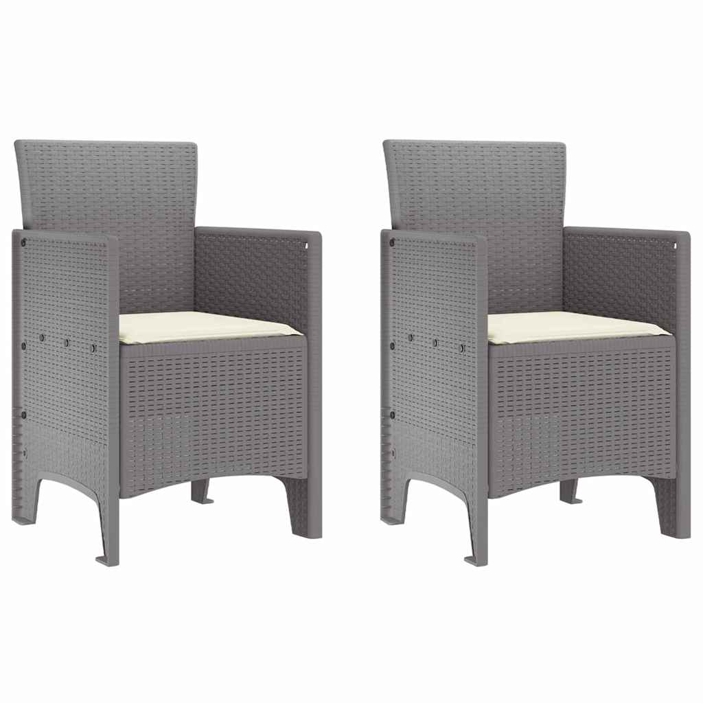Vrtna stolica 2 pcs Svijetlo siva 53 x 49 x 85 cm Polipropilen