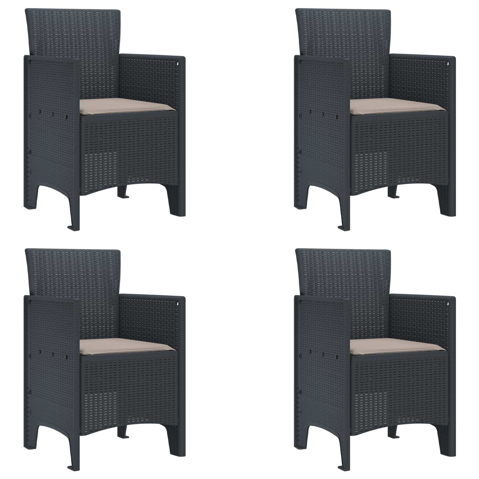 Vrtna stolica 4 pcs Antracit 53 x 49 x 85 cm Polipropilen