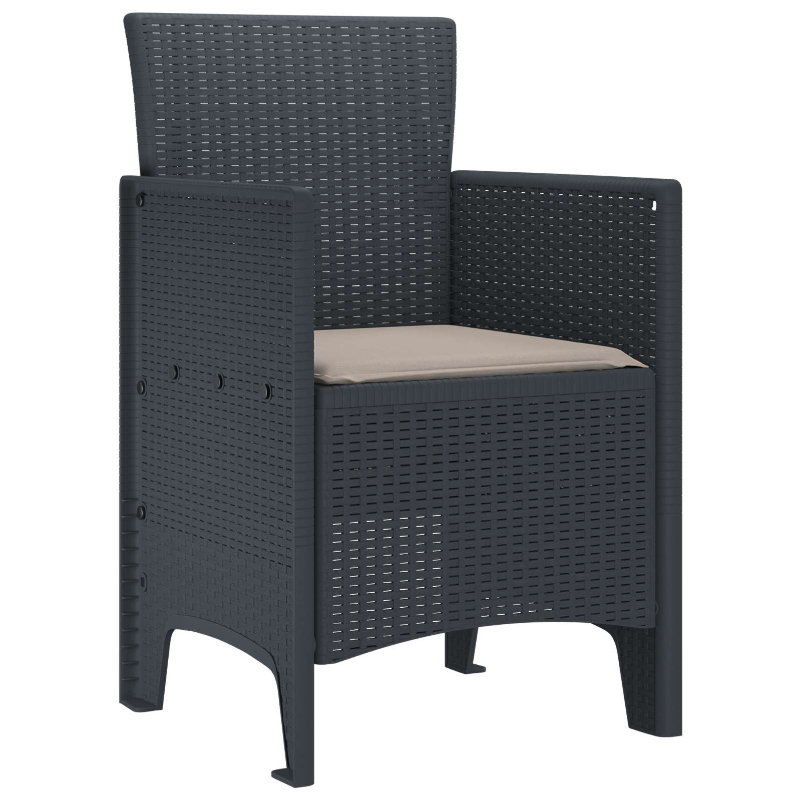Vrtna stolica 4 pcs Antracit 53 x 49 x 85 cm Polipropilen