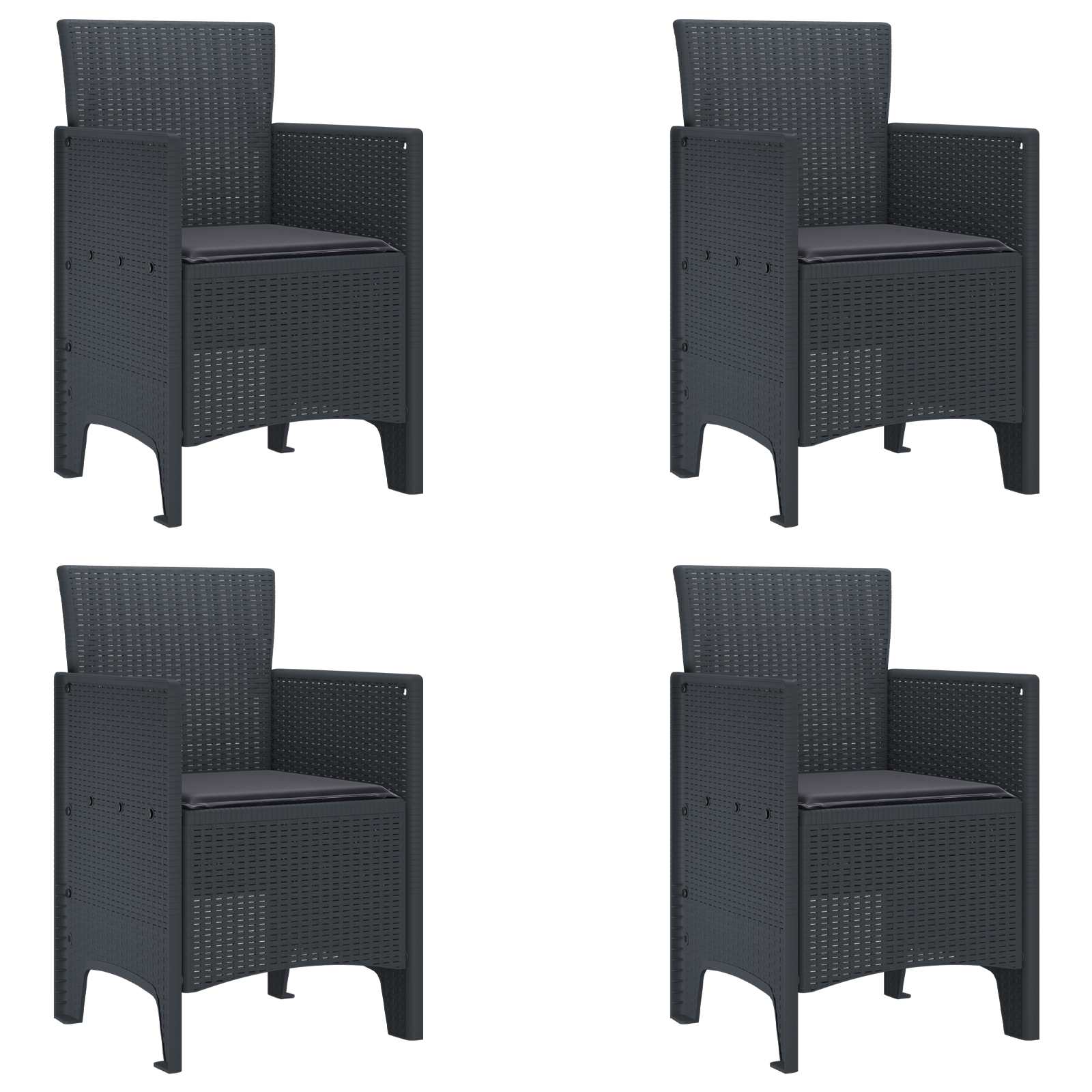 Vrtna stolica 4 pcs Antracit 53 x 49 x 85 cm Polipropilen