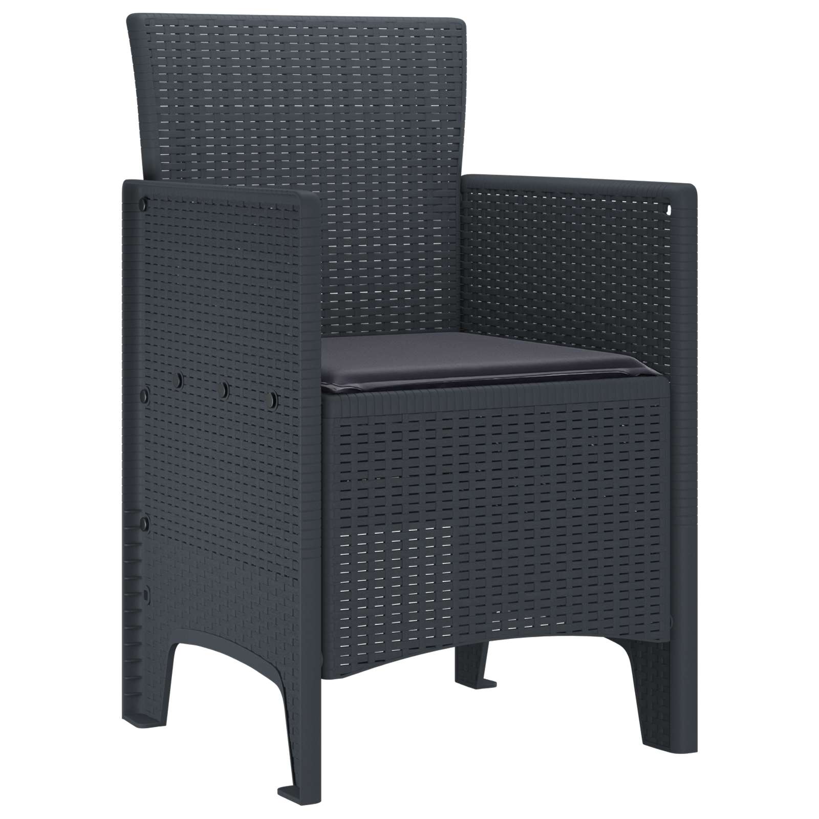 Vrtna stolica 4 pcs Antracit 53 x 49 x 85 cm Polipropilen