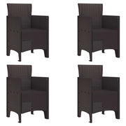 Vrtna stolica 4 pcs Smeđa 53 x 49 x 85 cm Polipropilen