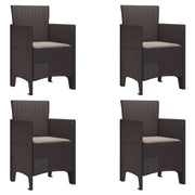Vrtna stolica 4 pcs Smeđa 53 x 49 x 85 cm Polipropilen