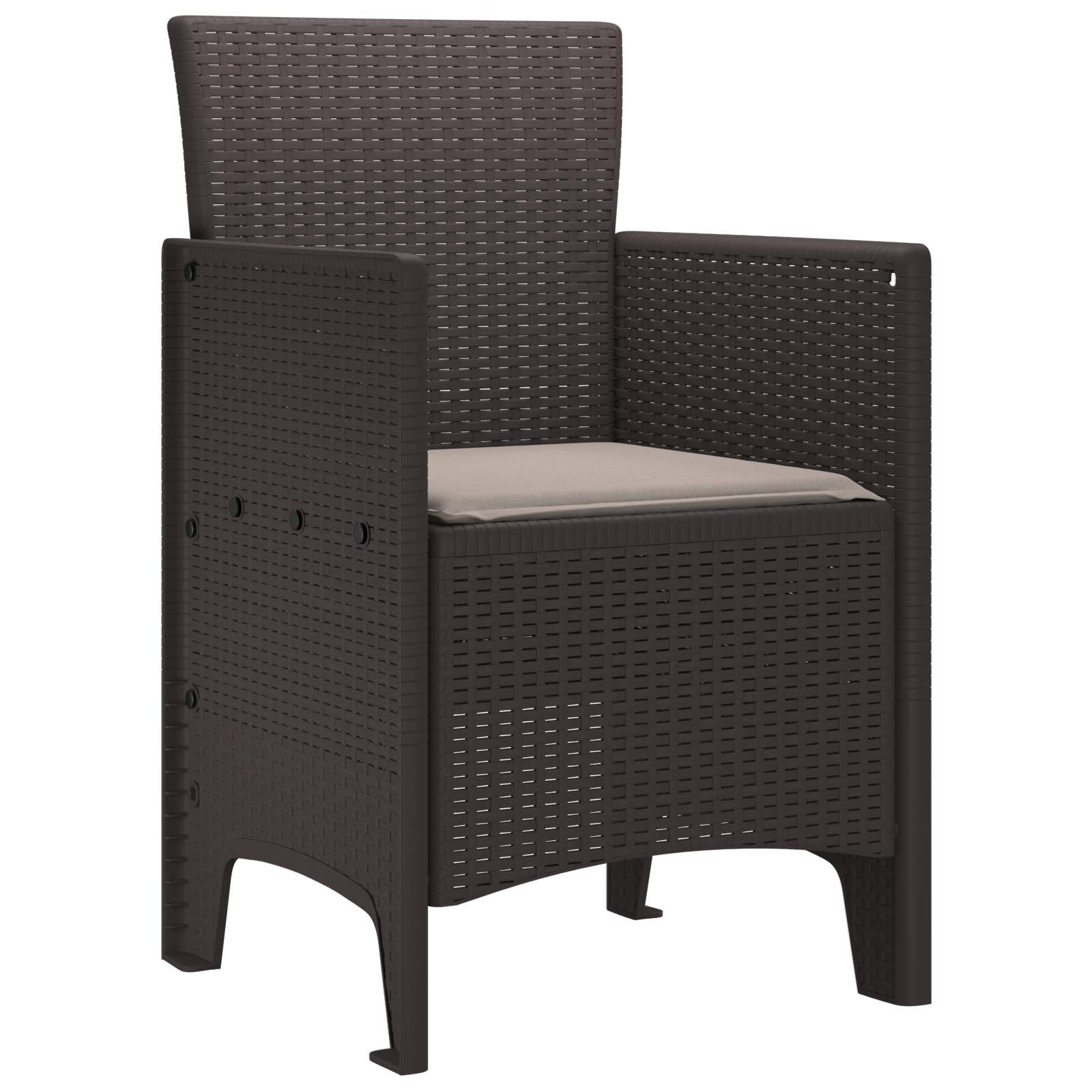 Vrtna stolica 4 pcs Smeđa 53 x 49 x 85 cm Polipropilen