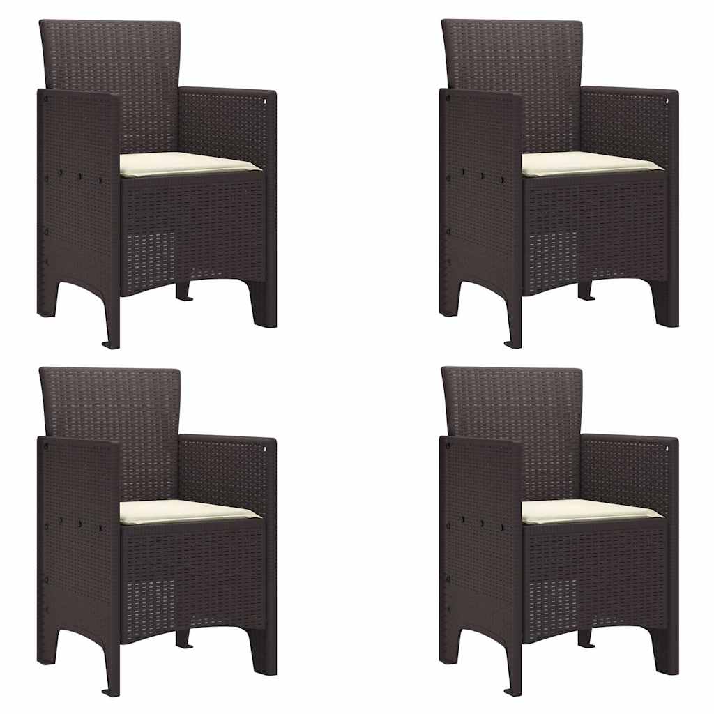 Vrtna stolica 4 pcs Smeđa 53 x 49 x 85 cm Polipropilen