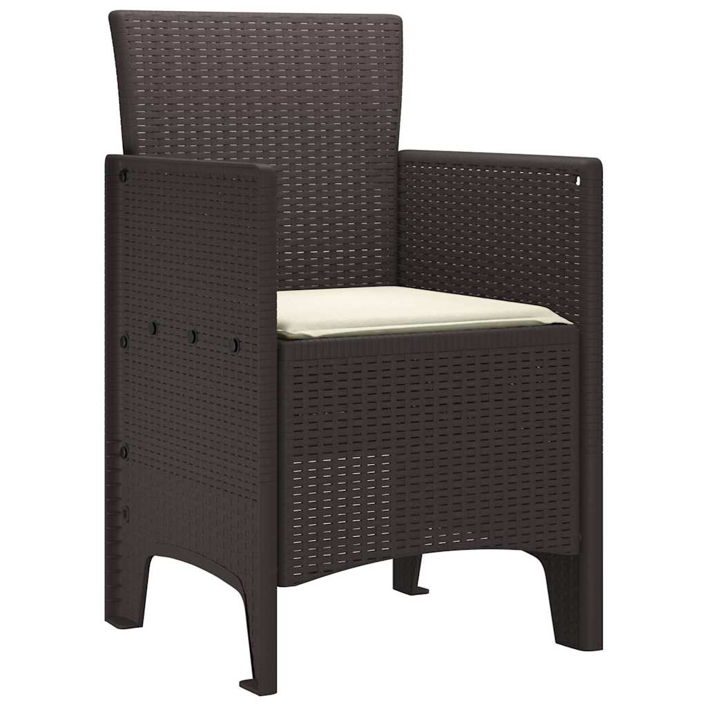 Vrtna stolica 4 pcs Smeđa 53 x 49 x 85 cm Polipropilen