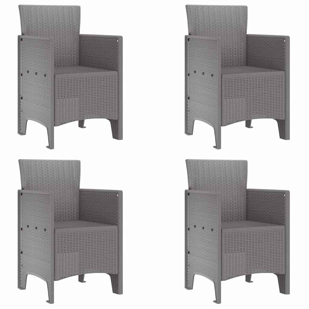 Vrtna stolica 4 pcs Svijetlo siva 53 x 49 x 85 cm Polipropilen