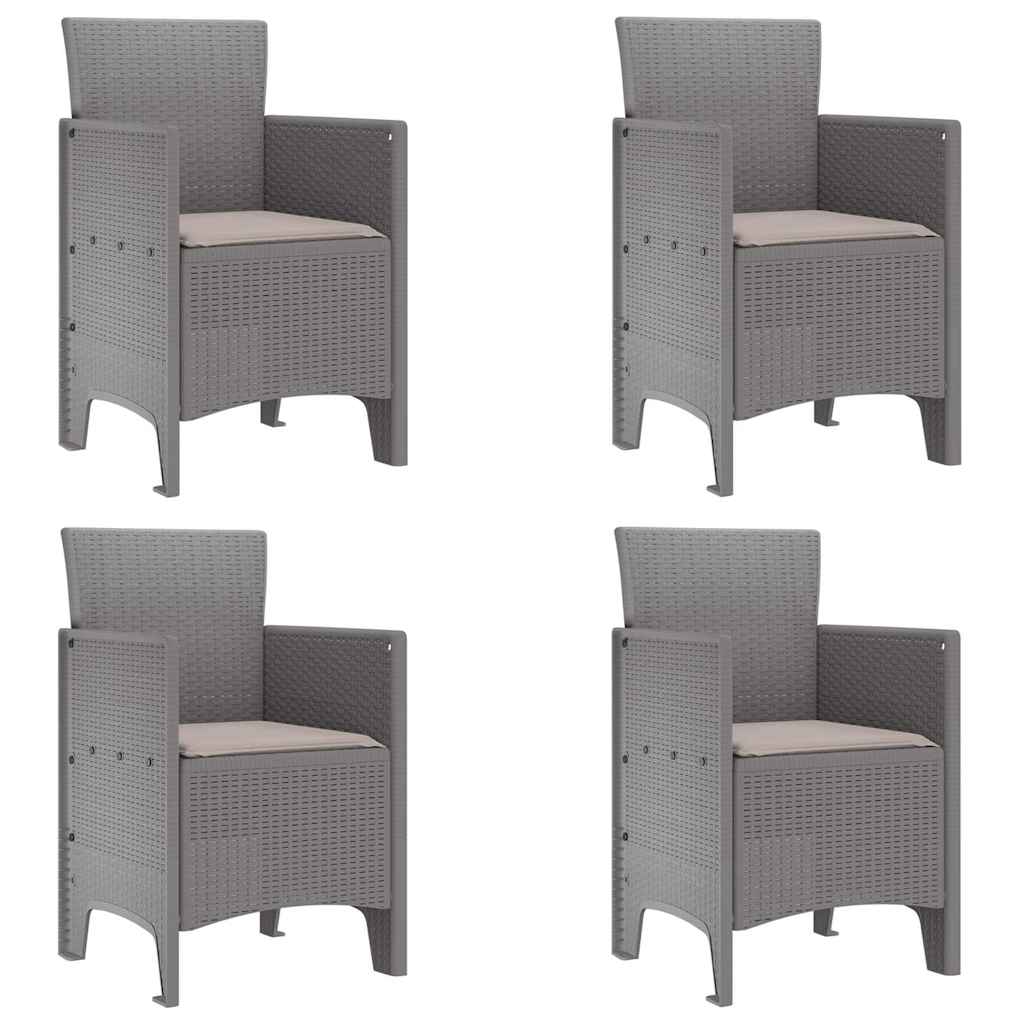 Vrtna stolica 4 pcs Svijetlo siva 53 x 49 x 85 cm Polipropilen
