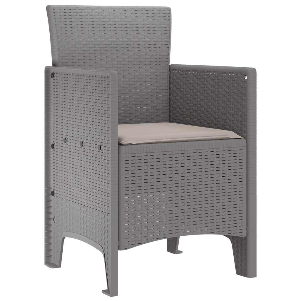 Vrtna stolica 4 pcs Svijetlo siva 53 x 49 x 85 cm Polipropilen