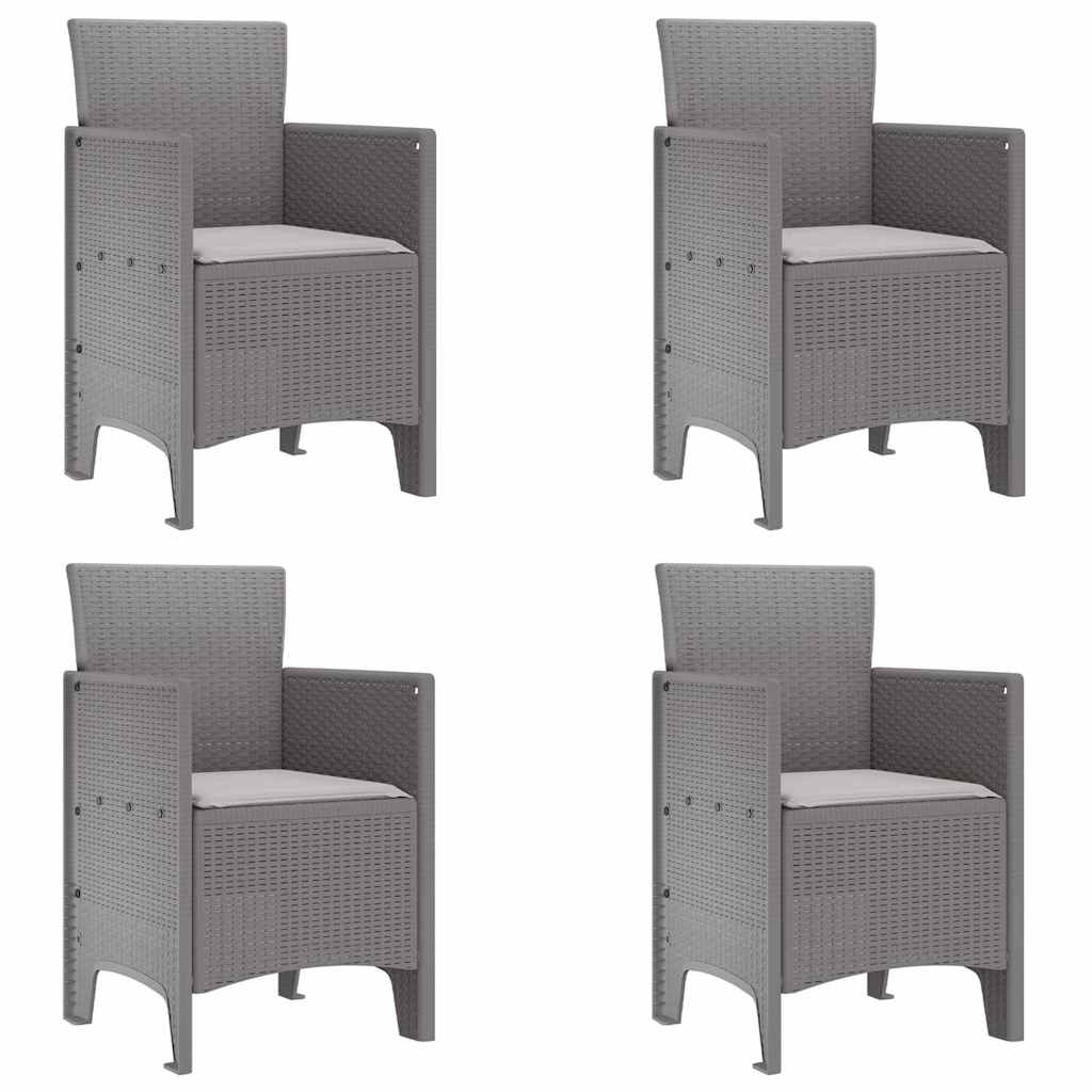 Vrtna stolica 4 pcs Svijetlo siva 53 x 49 x 85 cm Polipropilen