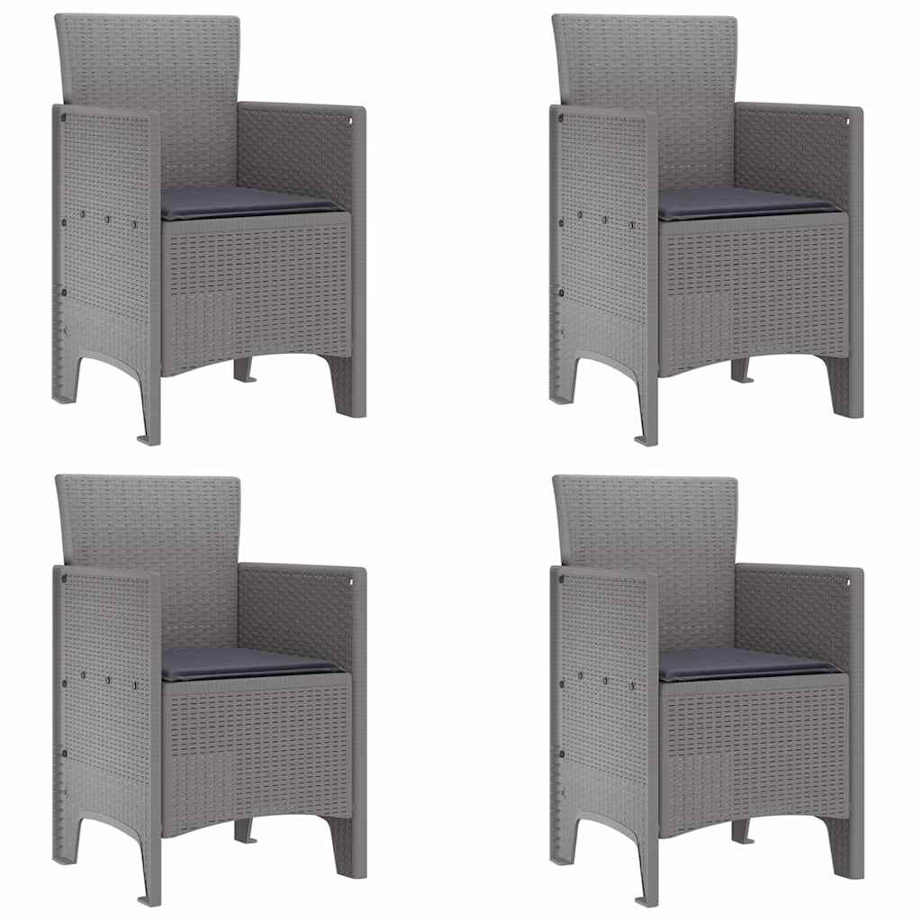 Vrtna stolica 4 pcs Svijetlo siva 53 x 49 x 85 cm Polipropilen