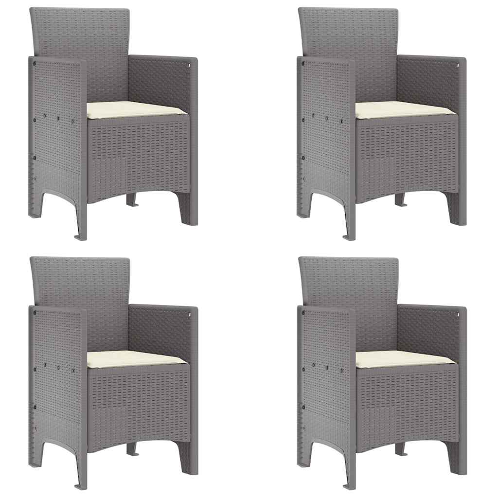 Vrtna stolica 4 pcs Svijetlo siva 53 x 49 x 85 cm Polipropilen