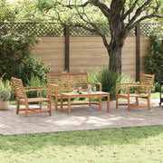Sjedeća garnitura za vrt 4 pcs Prirodna Čvrsto teak drvo