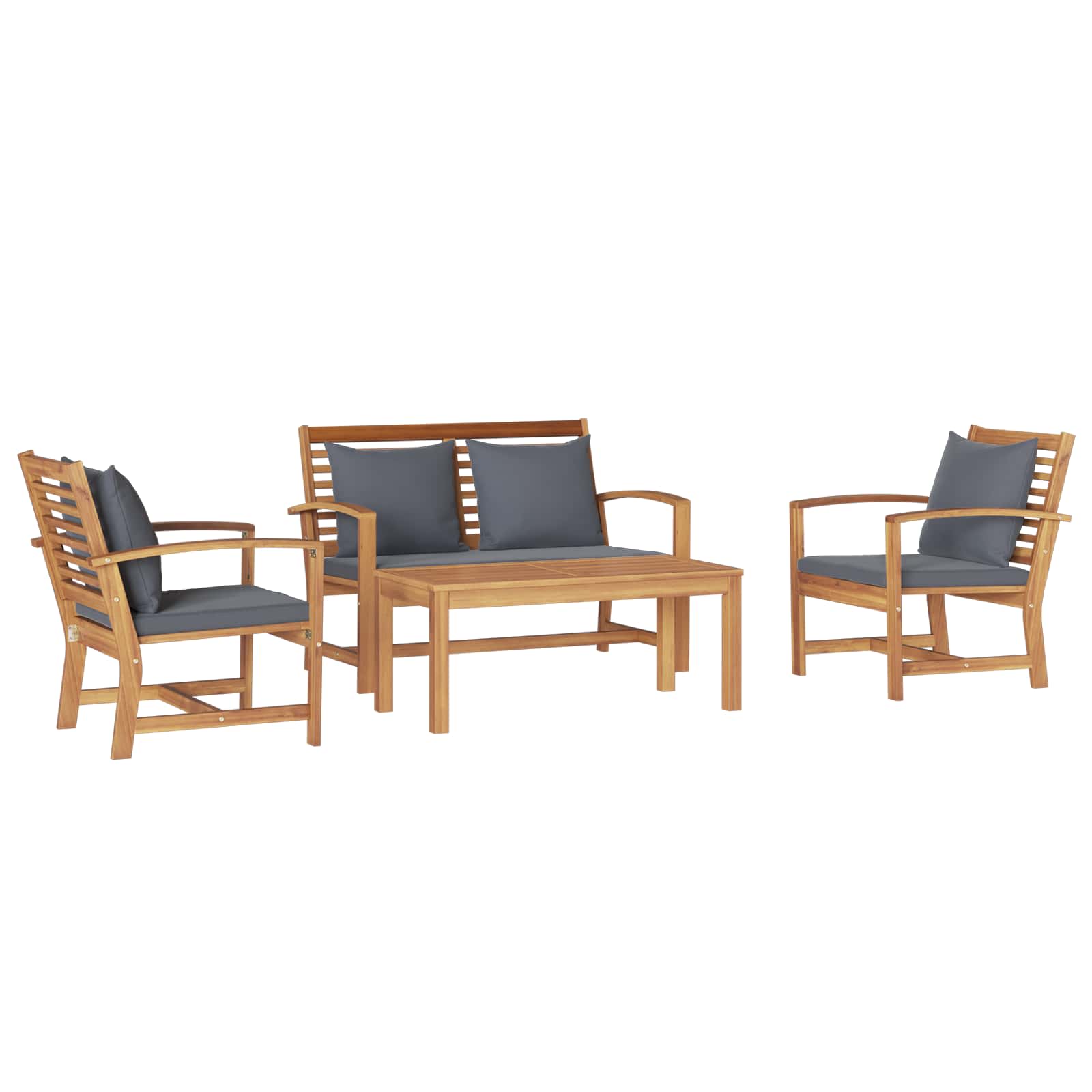 Sjedeća garnitura za vrt 4 pcs Prirodna Čvrsto teak drvo