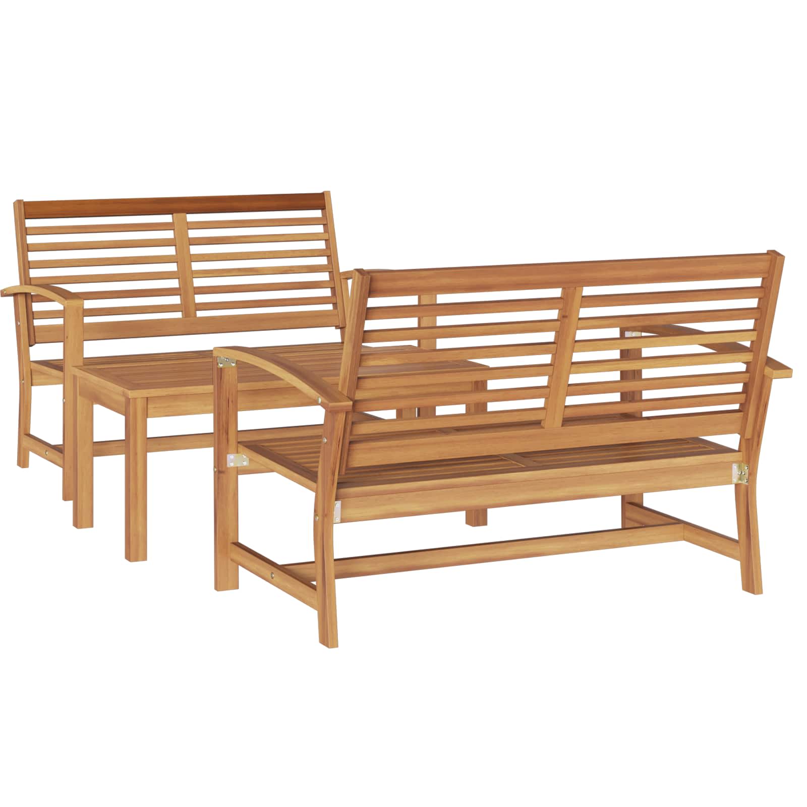 Sjedeća garnitura za vrt 3 pcs Prirodna Čvrsto teak drvo