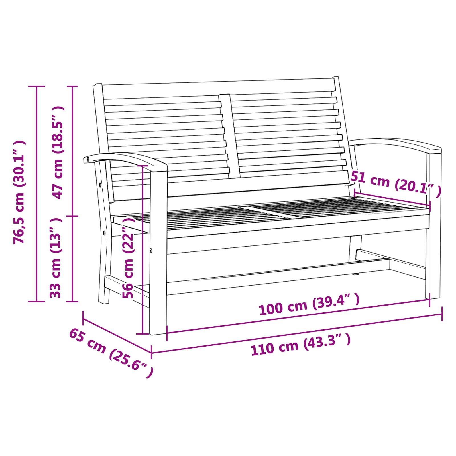 Sjedeća garnitura za vrt 3 pcs Prirodna Čvrsto teak drvo