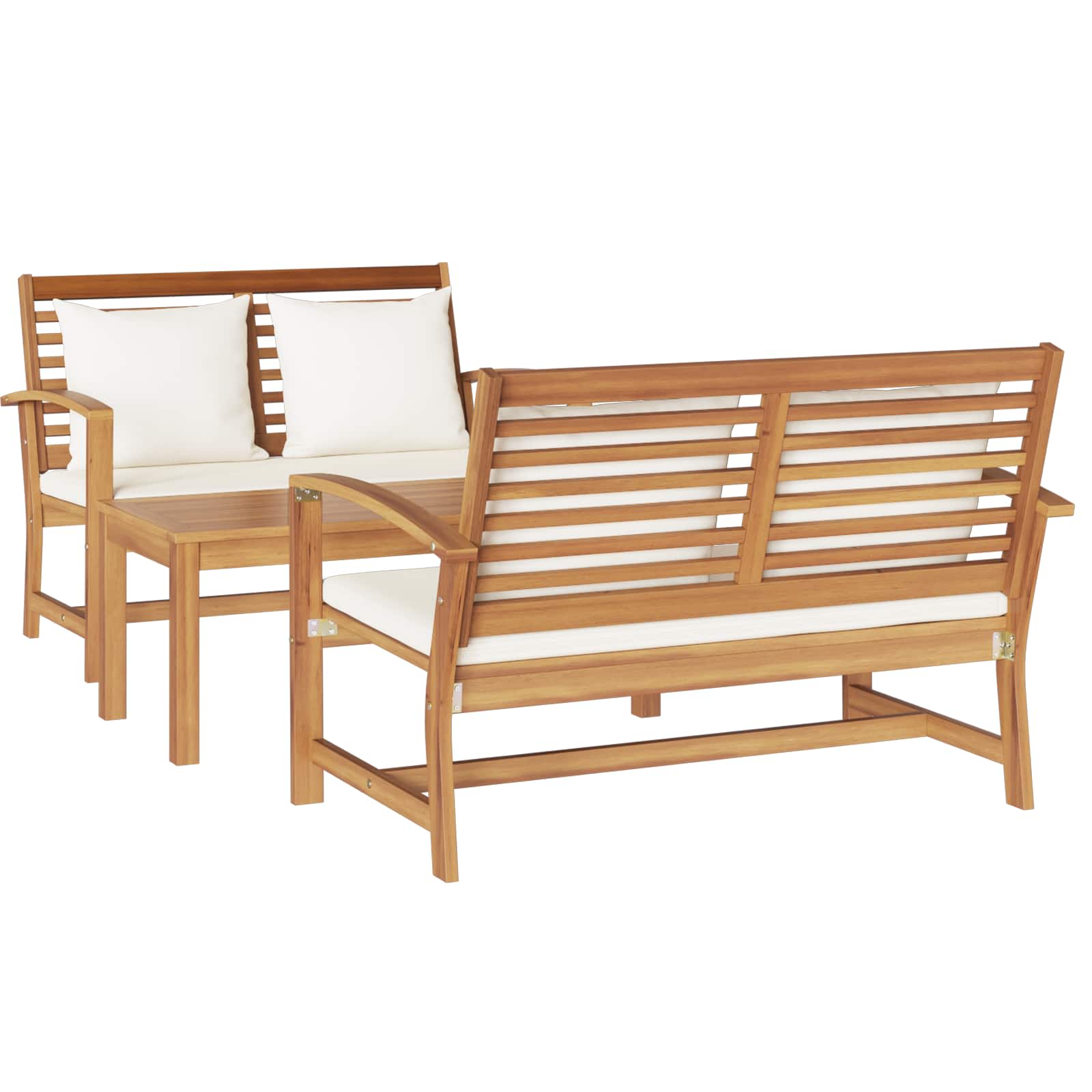 Sjedeća garnitura za vrt 3 pcs Prirodna Čvrsto teak drvo