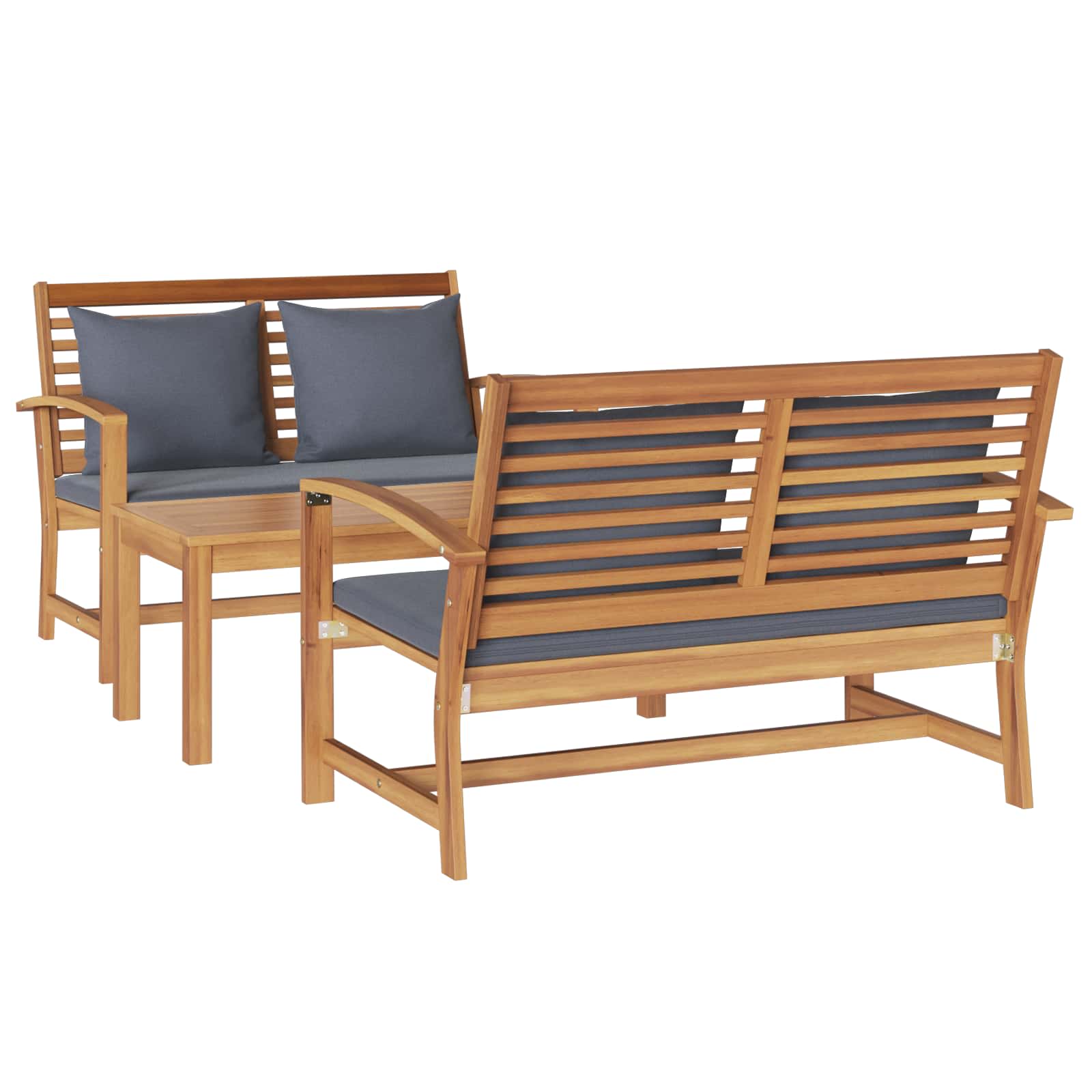 Sjedeća garnitura za vrt 3 pcs Prirodna Čvrsto teak drvo