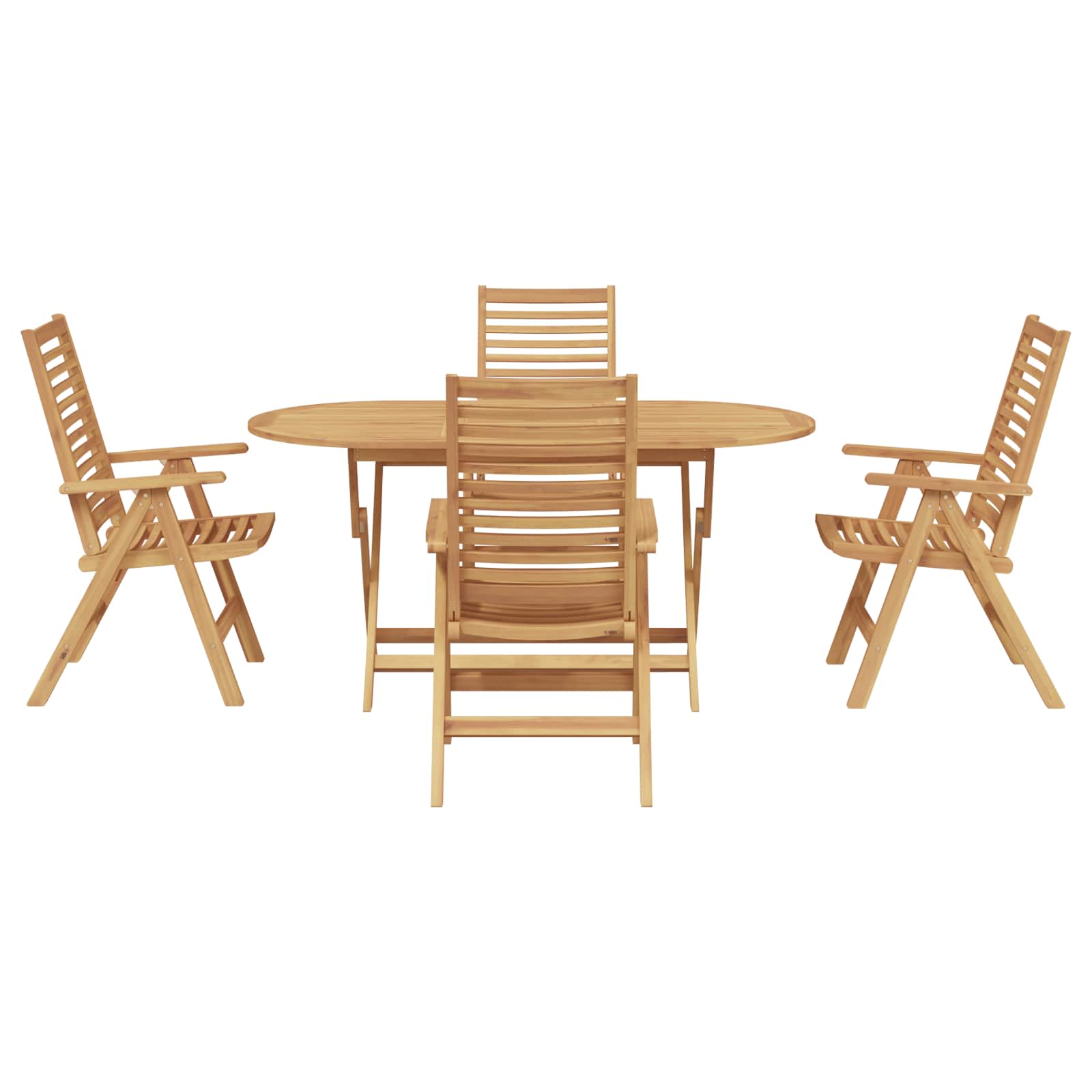 Vrtni set za objed 5 pcs Smeđa Čvrsto teak drvo