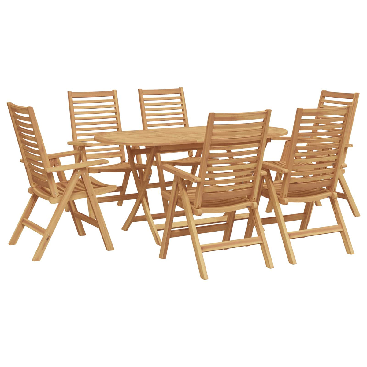 Vrtni set za objed 7 pcs Smeđa Čvrsto teak drvo