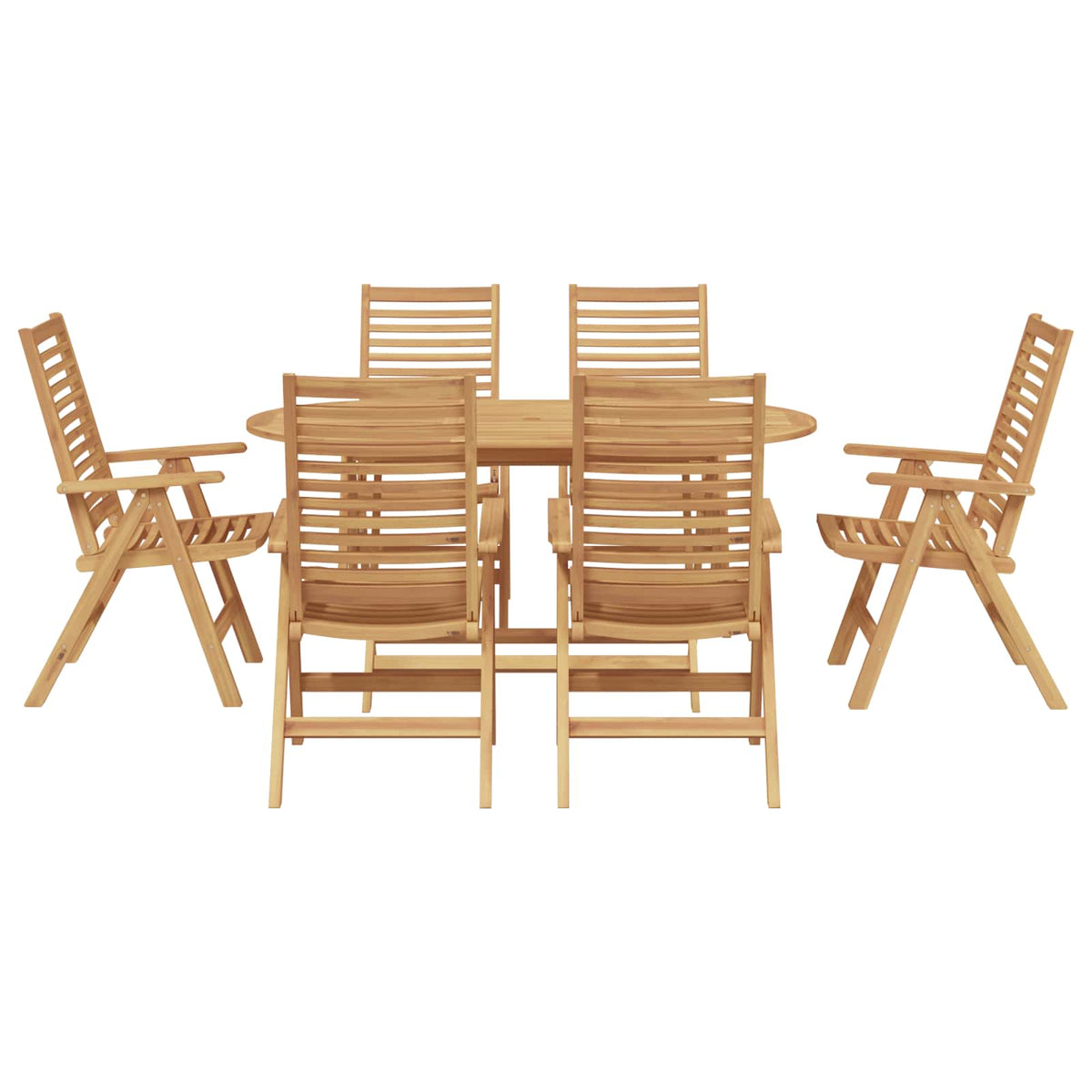 Vrtni set za objed 7 pcs Smeđa Čvrsto teak drvo