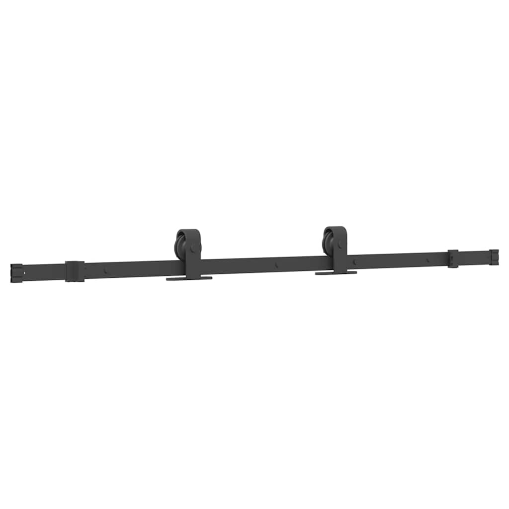 Klizna vrata s priborom crna 76 x 205 cm kaljeno staklo