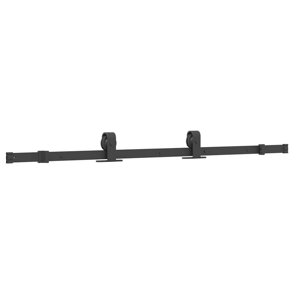 Klizna vrata s priborom crna 76 x 205 cm kaljeno staklo