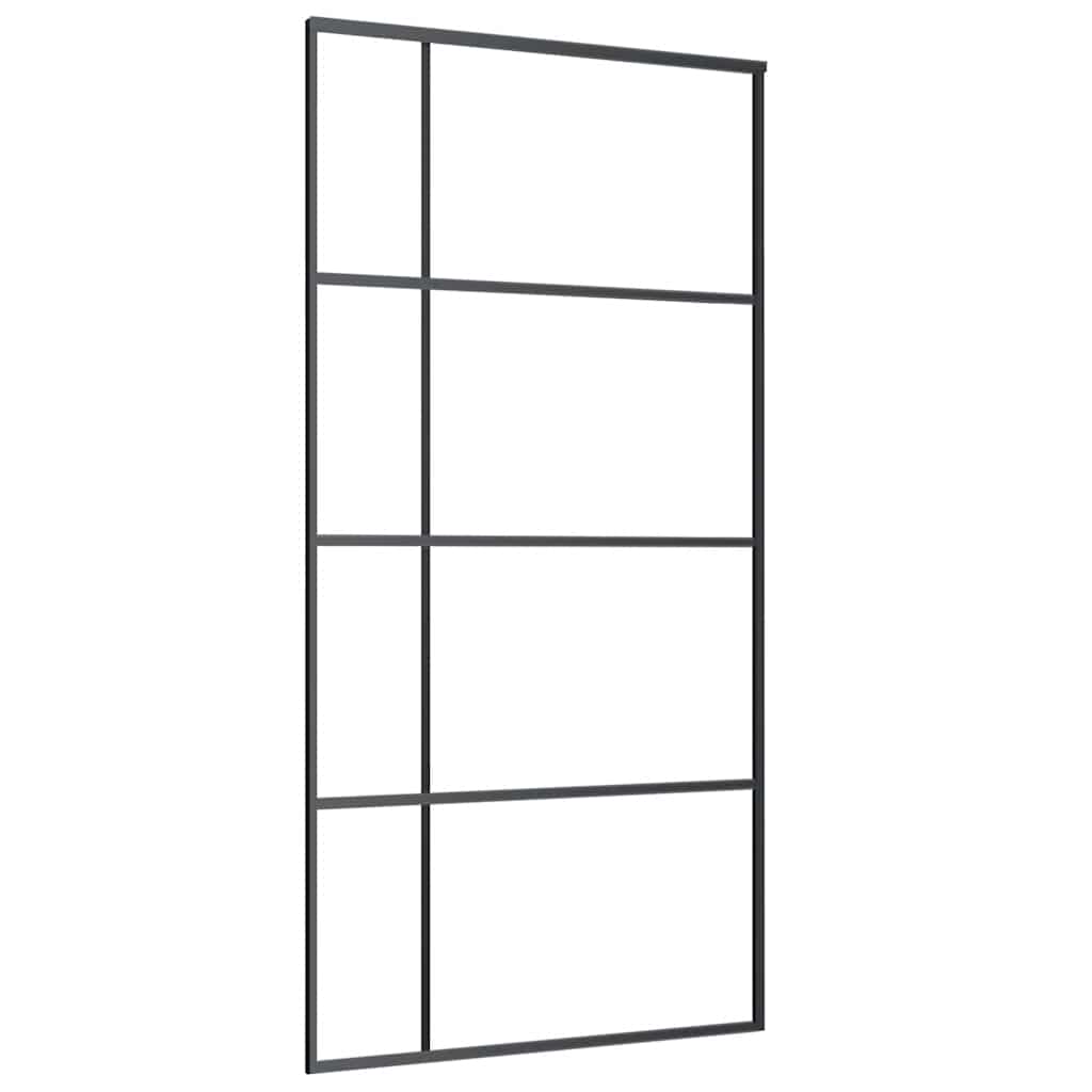 Klizna vrata s okovima crna 102,5x205 cm ESG staklo
