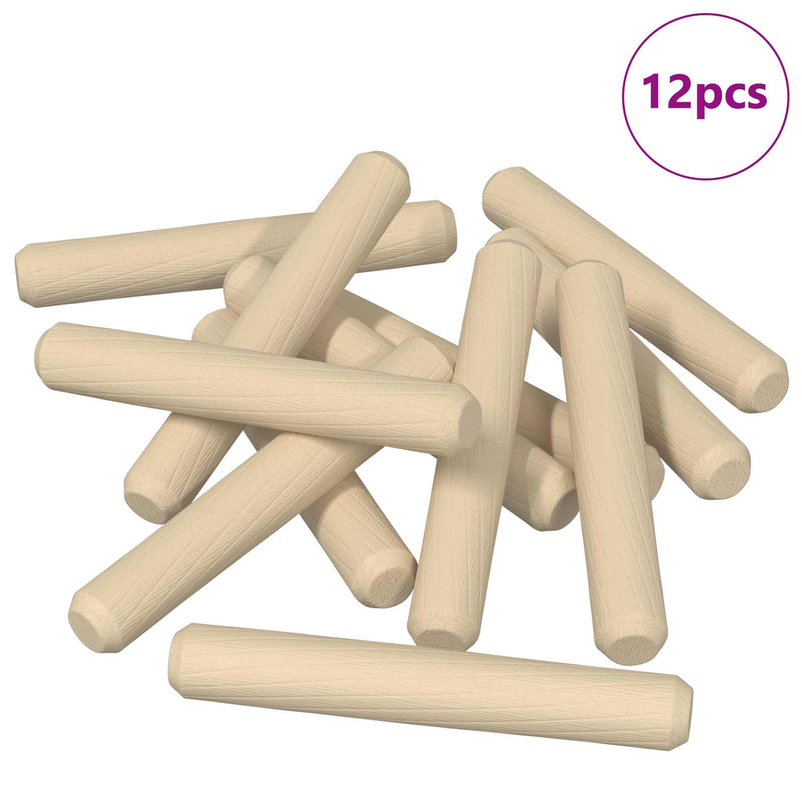 Drveni klinovi 12 pcs Smeđa Ø 8 x 50 mm Masivno drvo