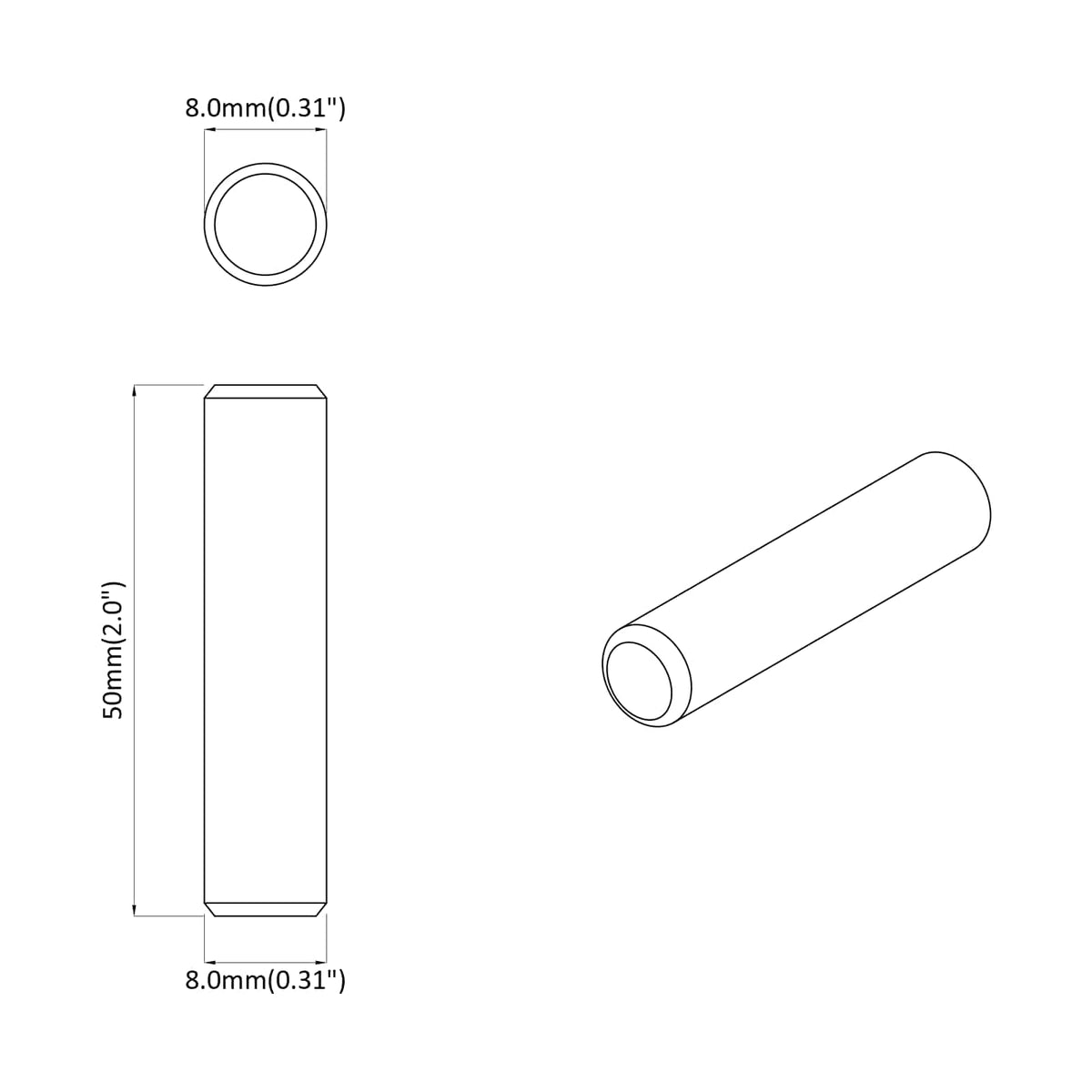 Drveni klinovi 12 pcs Smeđa Ø 8 x 50 mm Masivno drvo