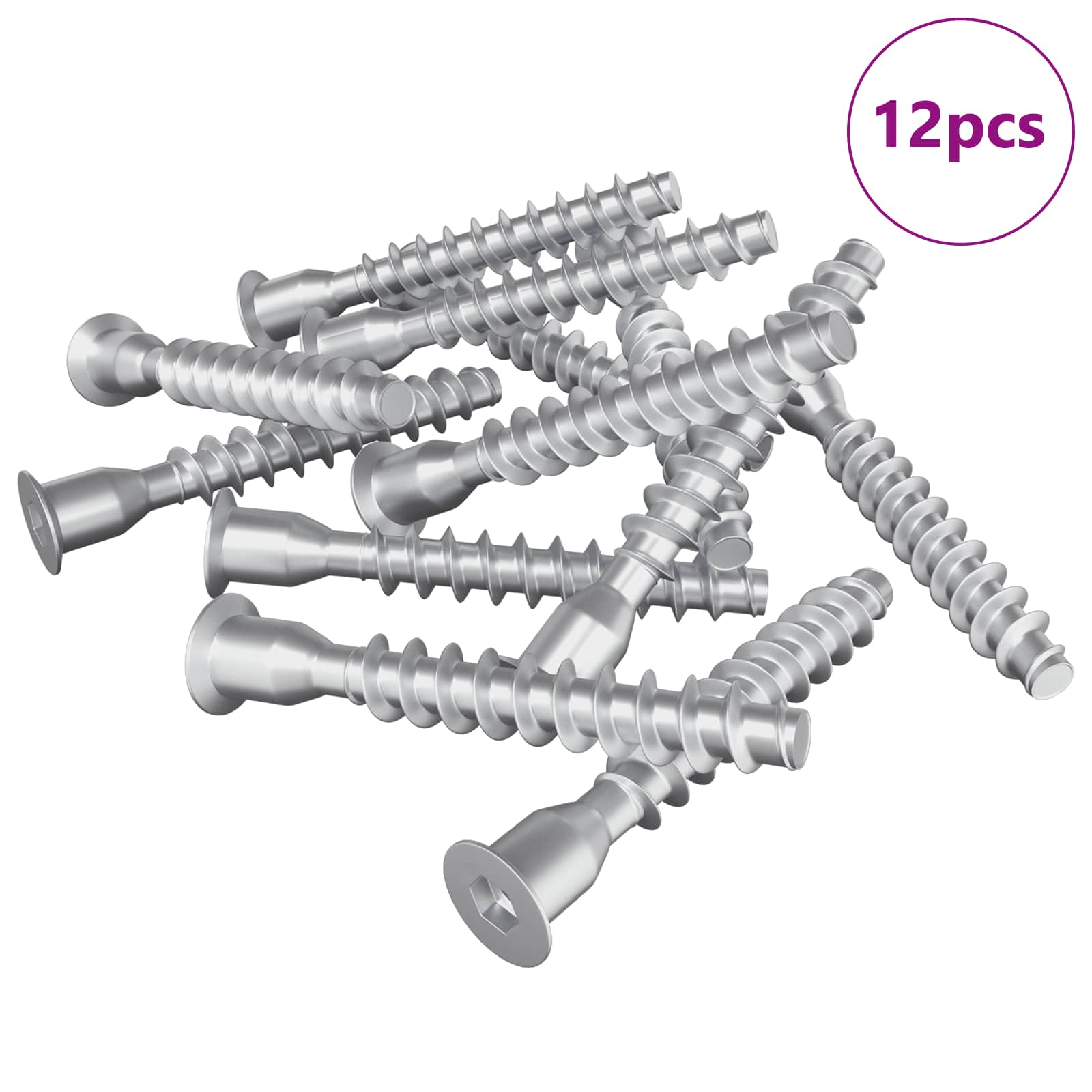 Potvrđivački vijci 12 pcs Srebrno Ø7 x 50 mm Metal