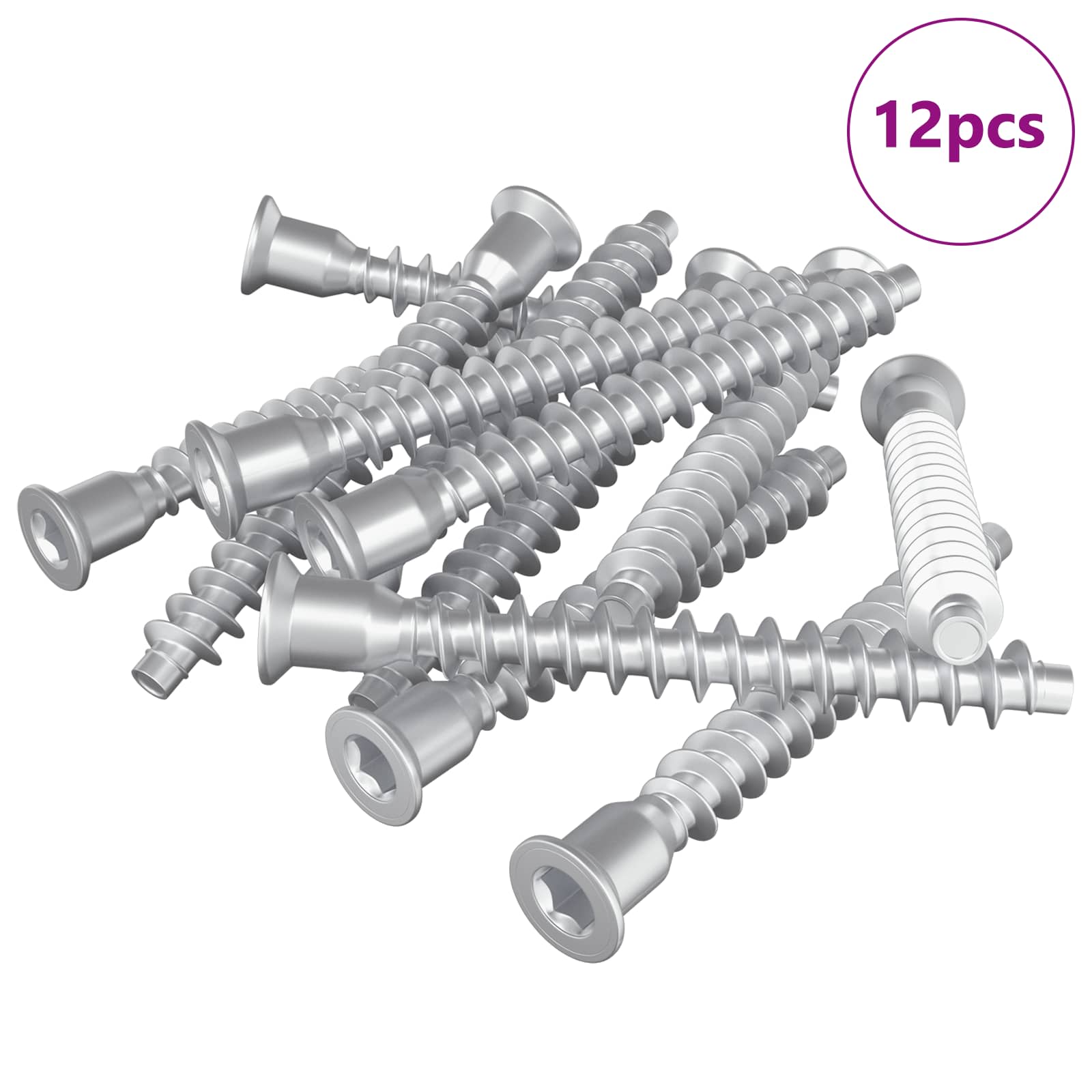 Potvrđivački vijci 12 pcs Srebrno Ø7 x 58 mm Metal