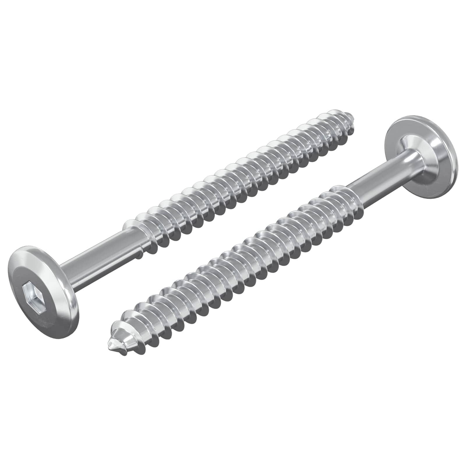 Drvene vijake 2 pcs Srebrno M6 x 70 mm Čelik
