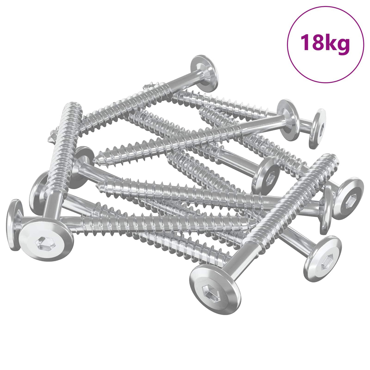 Drvene vijake 1350 pcs Srebrno Čelik