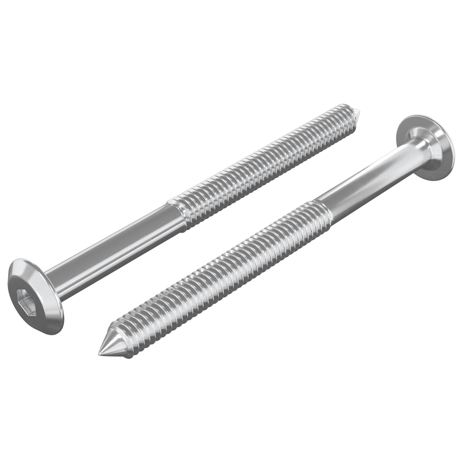 Namještajni vijci 2 pcs Srebrno M6 x 70 mm Čelik