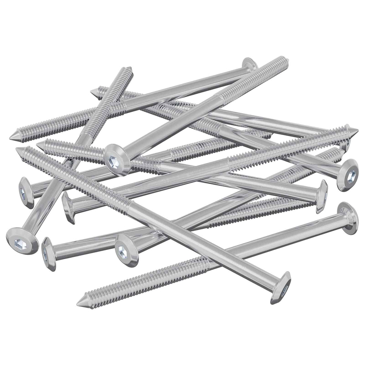 Namještajni vijci 12 pcs Srebrno M6 x 100 mm Čelik