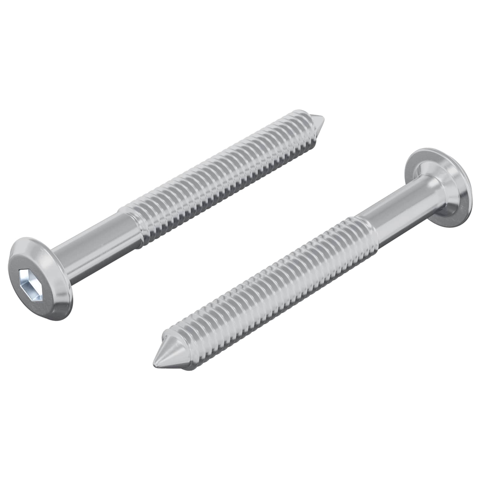 Vijak 2 pcs Srebrno M6 x 50 mm Čelik