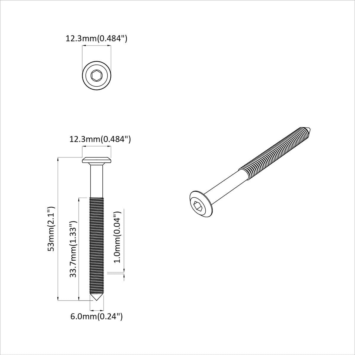 Vijak 1800 pcs Srebrno M6 x 50 mm Čelik