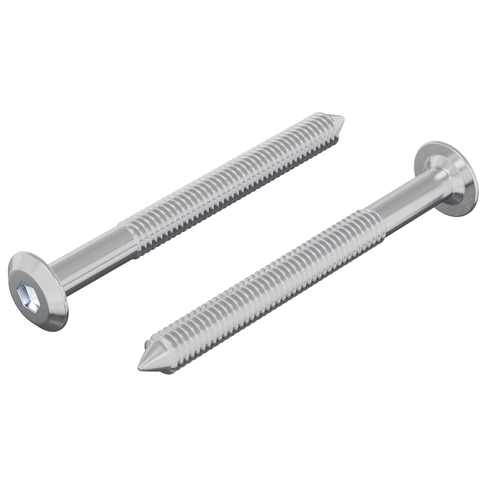 Vijak 2 pcs Srebrno M6 x 60 mm Čelik
