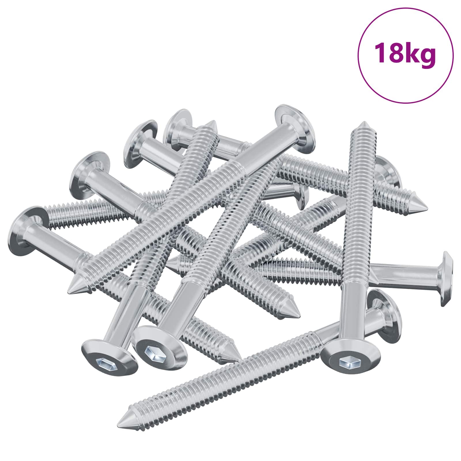 Vijak 1600 pcs Srebrno M6 x 60 mm Čelik
