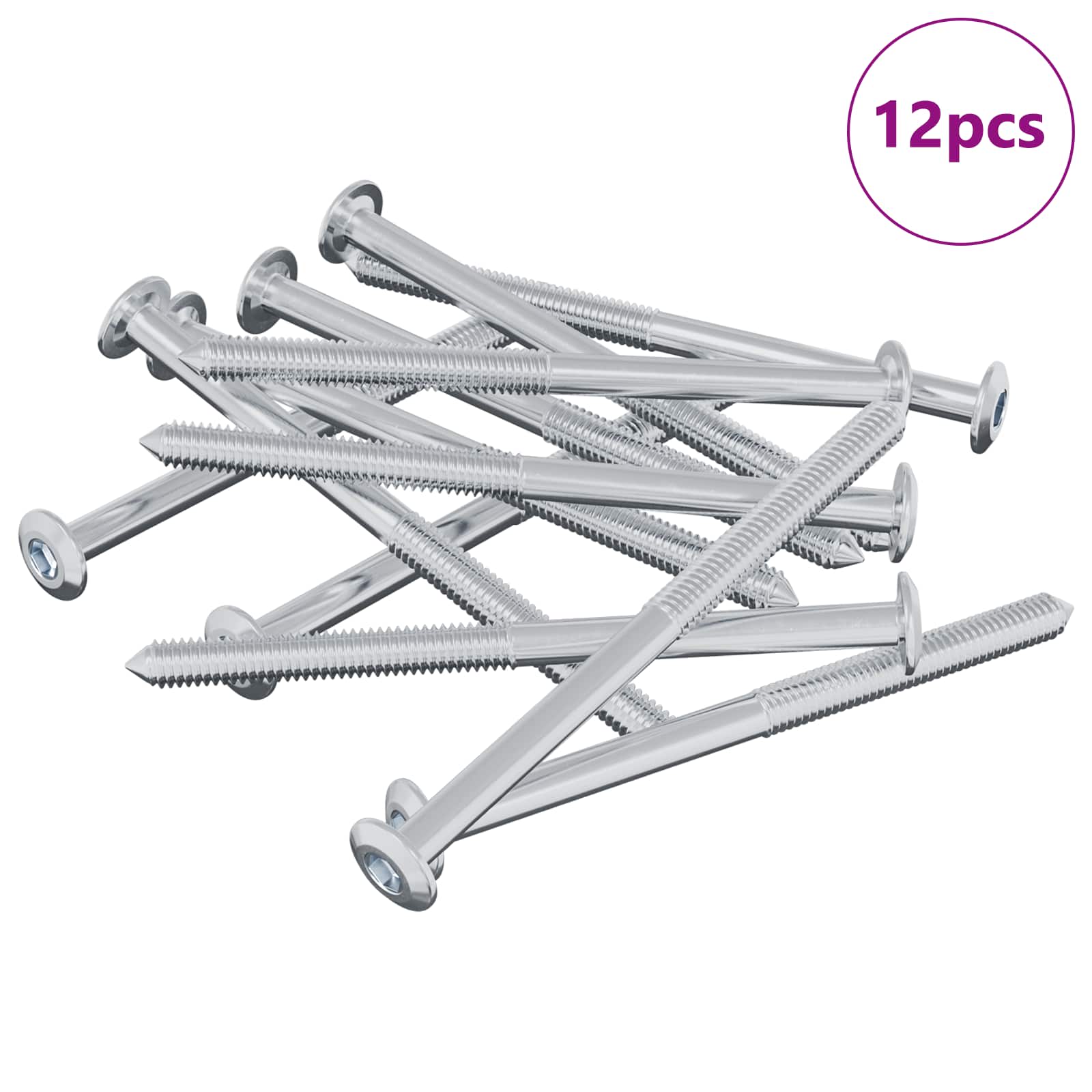 Vijak 12 pcs Srebrno M6 x 85 mm Čelik