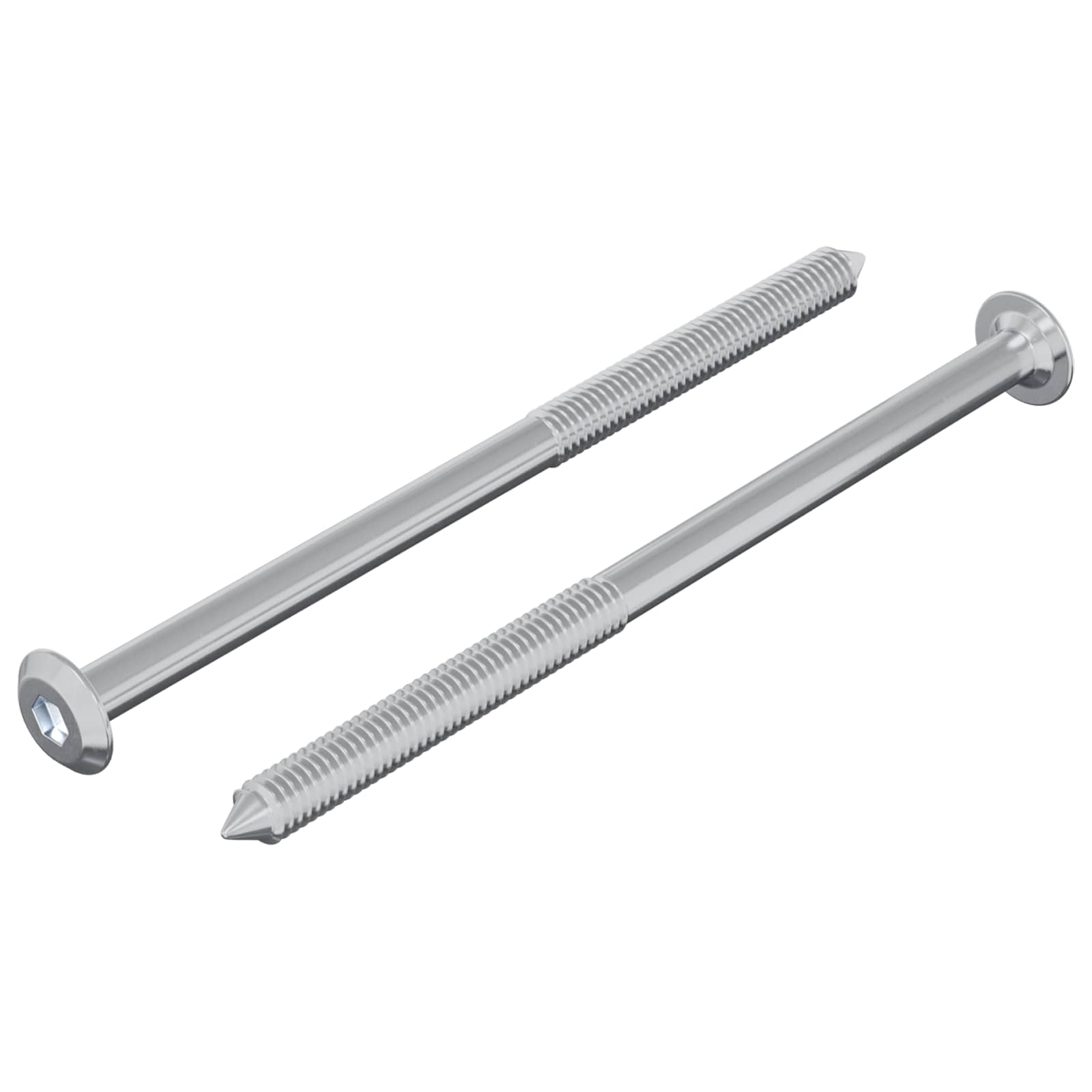 Vijak 2 pcs Srebrno M6 x 100 mm Čelik