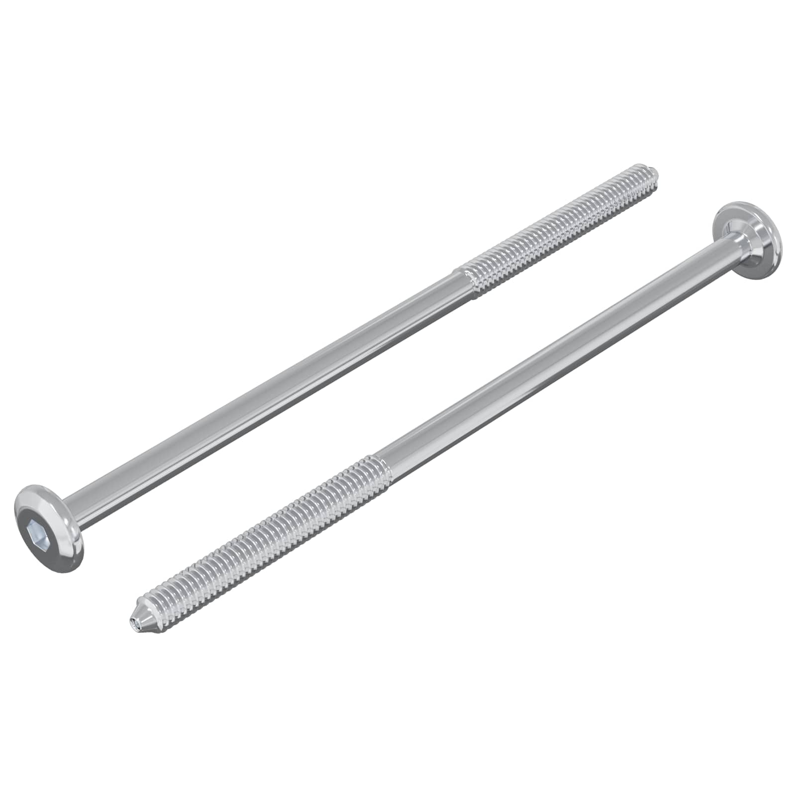 Vijak 2 pcs Srebrno M6 x 120 mm Čelik