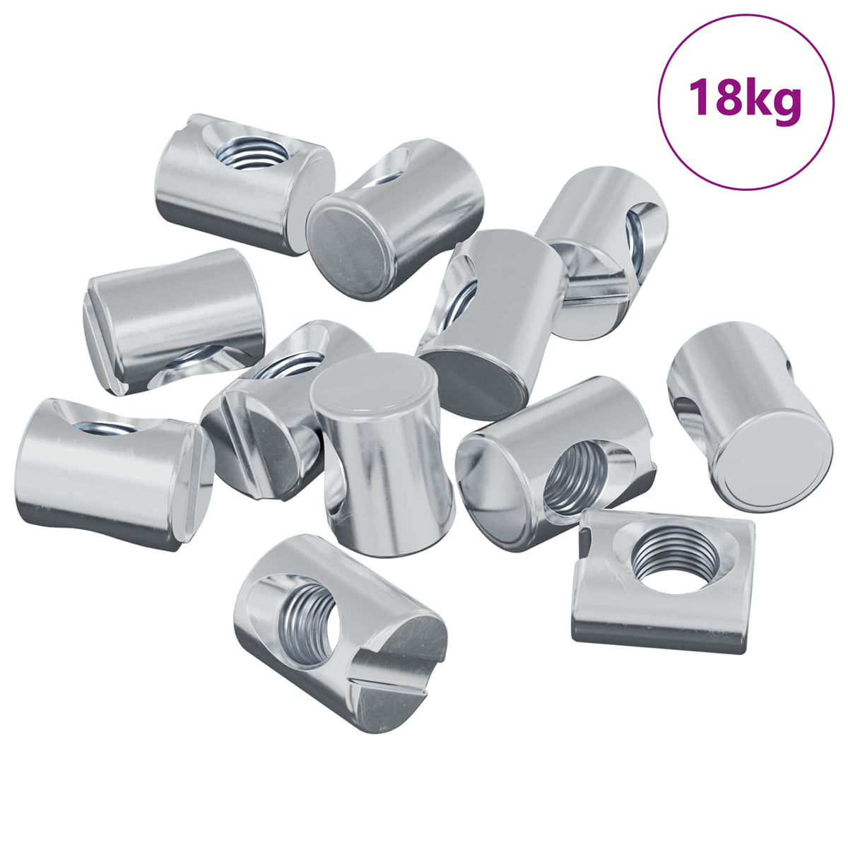 Bačvaste matice 3462 pcs Srebrno M6 x 13 mm Metal